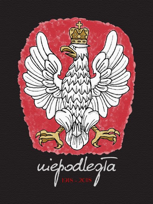 Czarna bluza - stylizowane godło polski 1918-2018