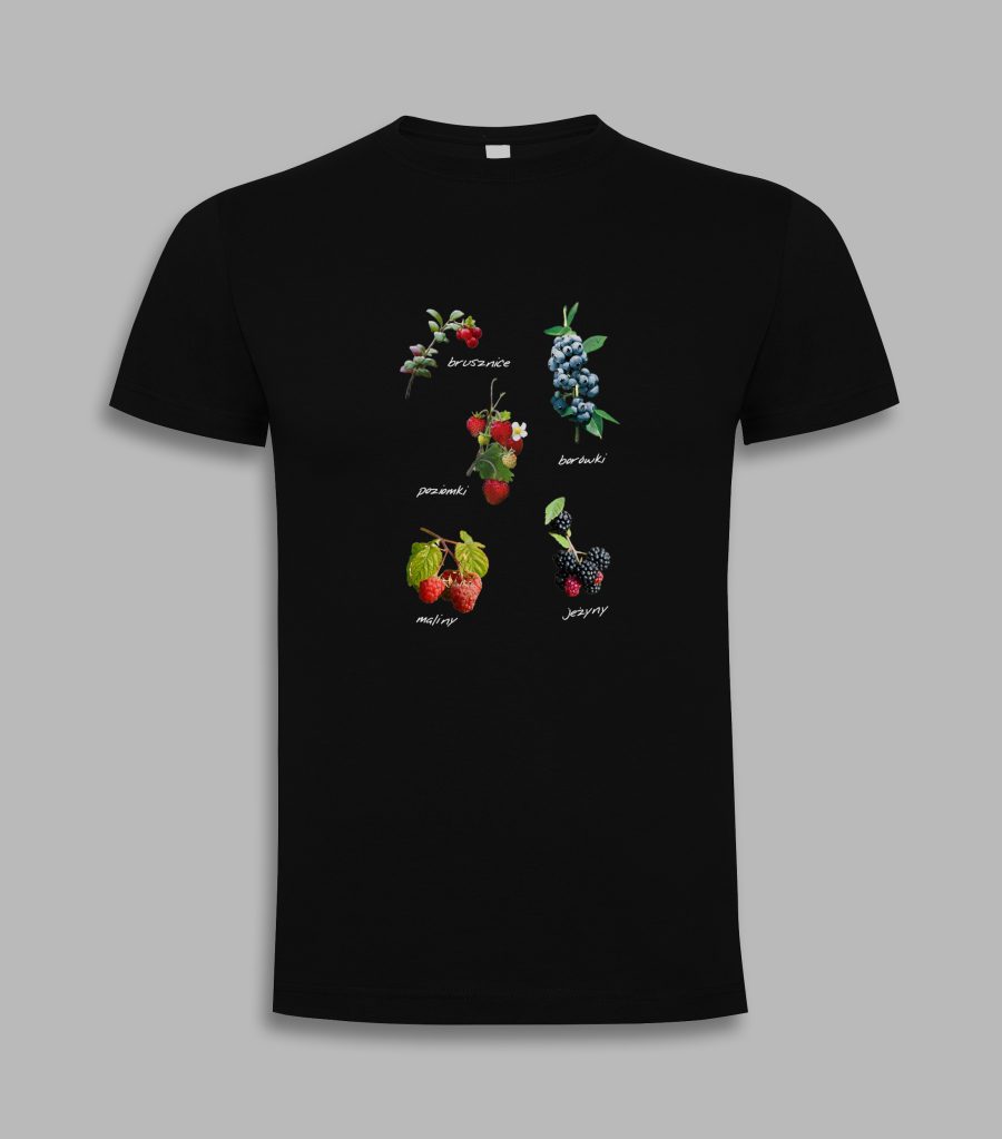 Koszulka męska - owoce leśne występujące w polsce