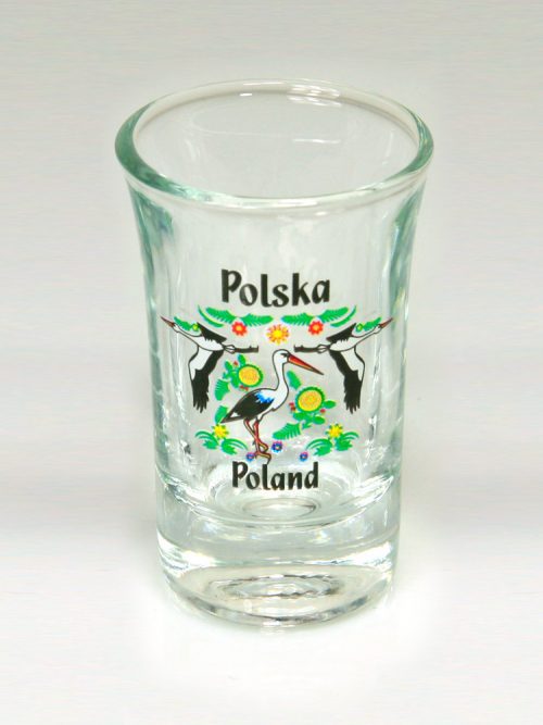 Kieliszek folk polska - bociany