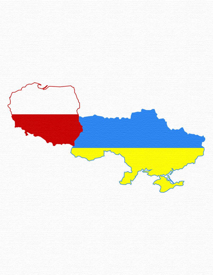 Koszulka damska - polska – ukraina mapa