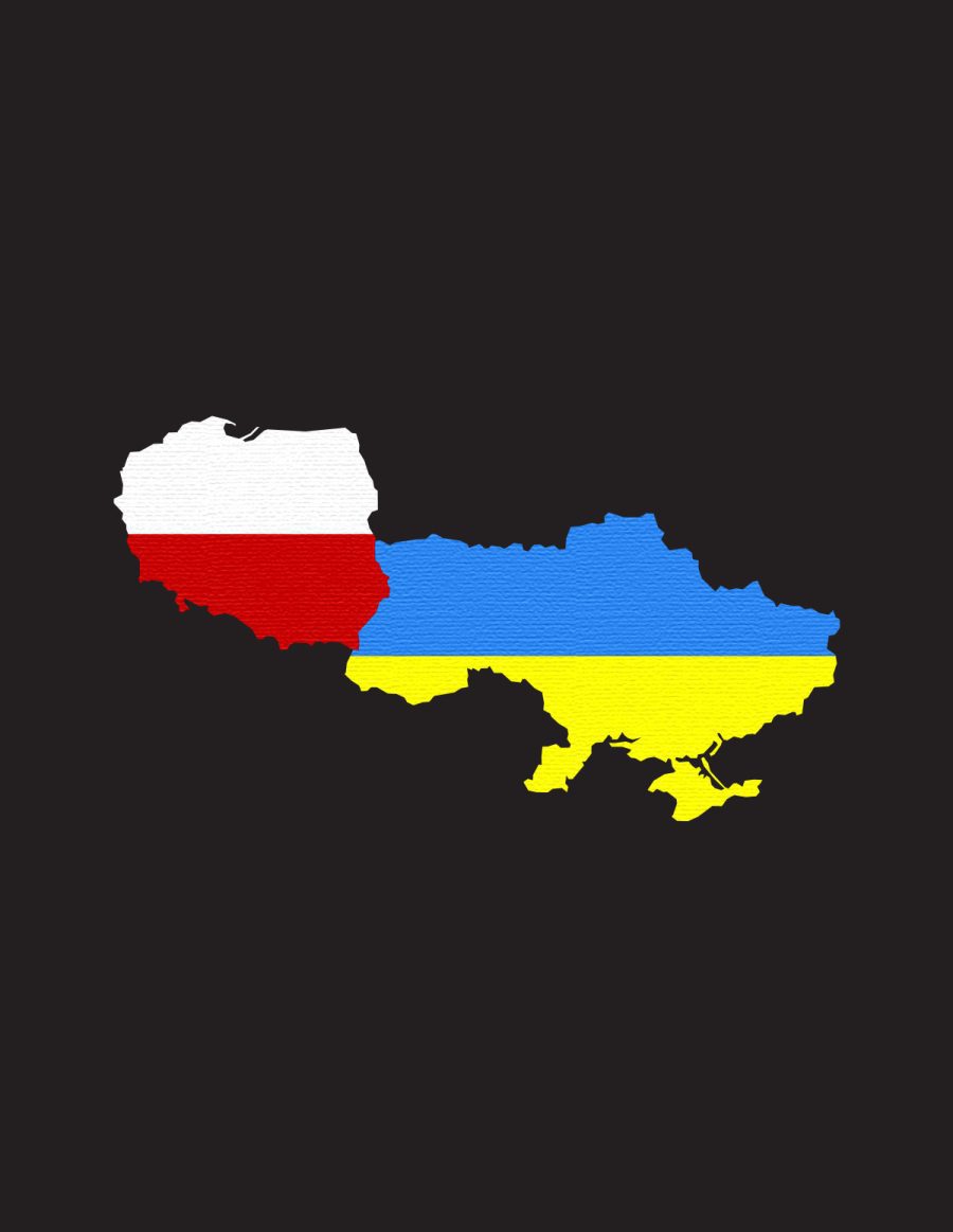 Koszulka damska - polska – ukraina mapa