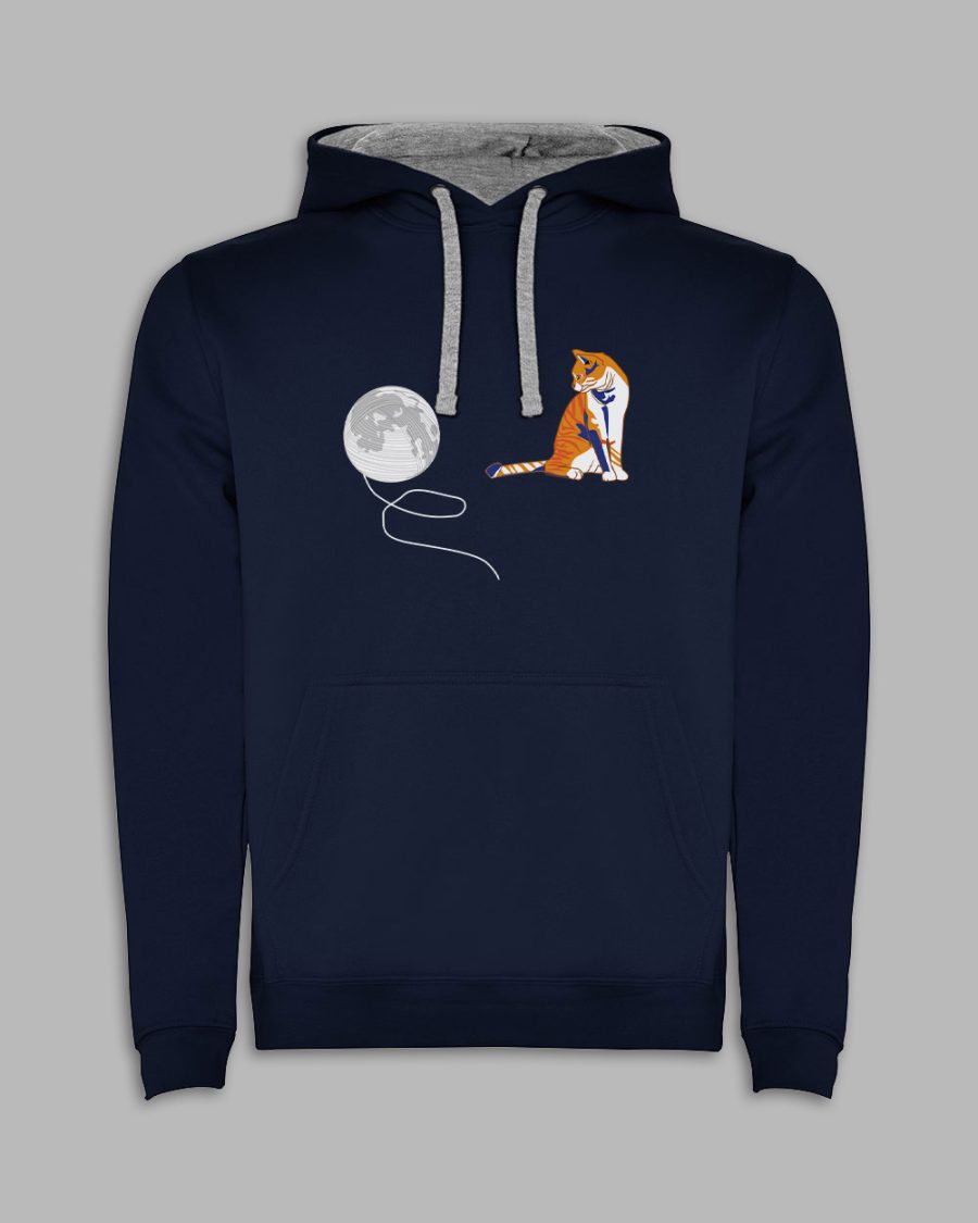 Bluza z kapturem - kot z księżycem