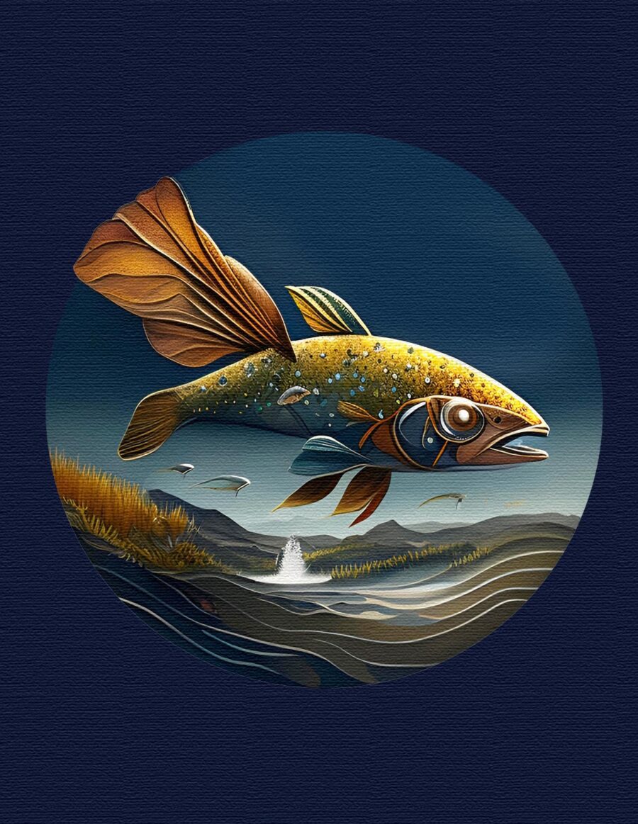 Koszulka męska - latająca ryba