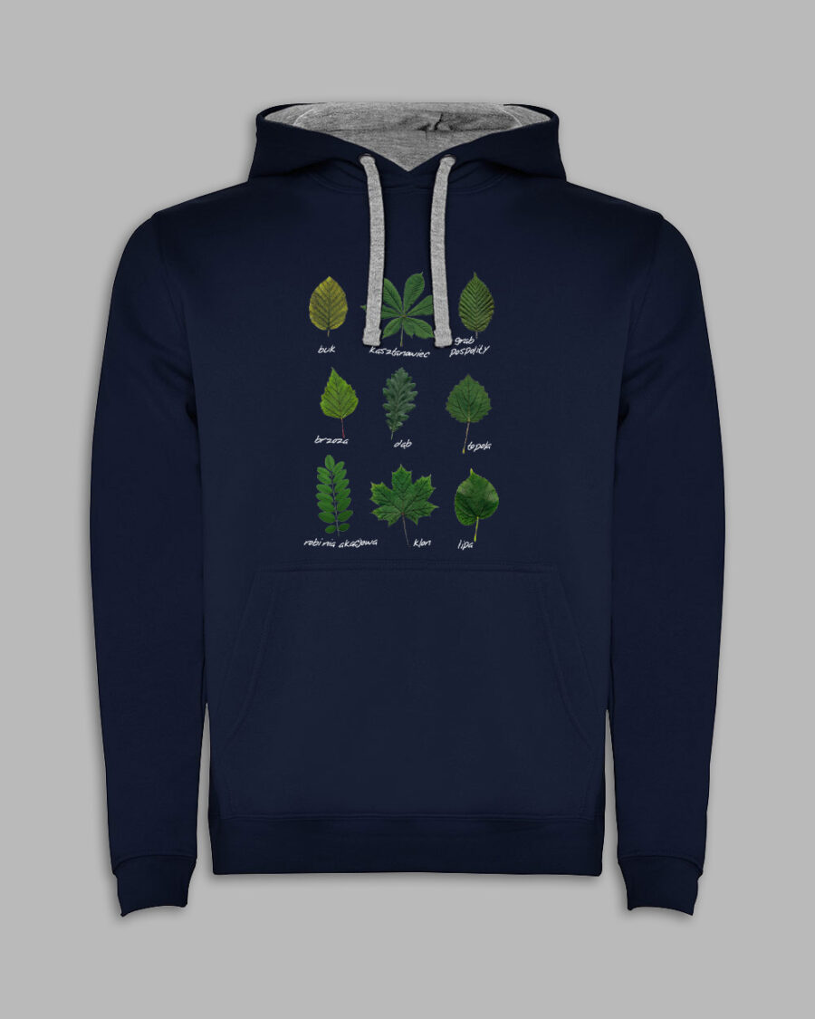 Bluza z kapturem - liście drzew