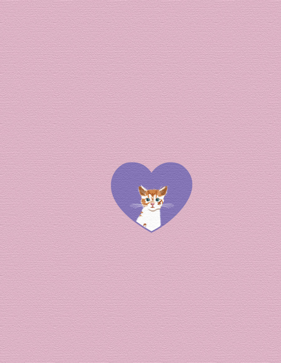 Damska bluza z kapturem – kot w sercu